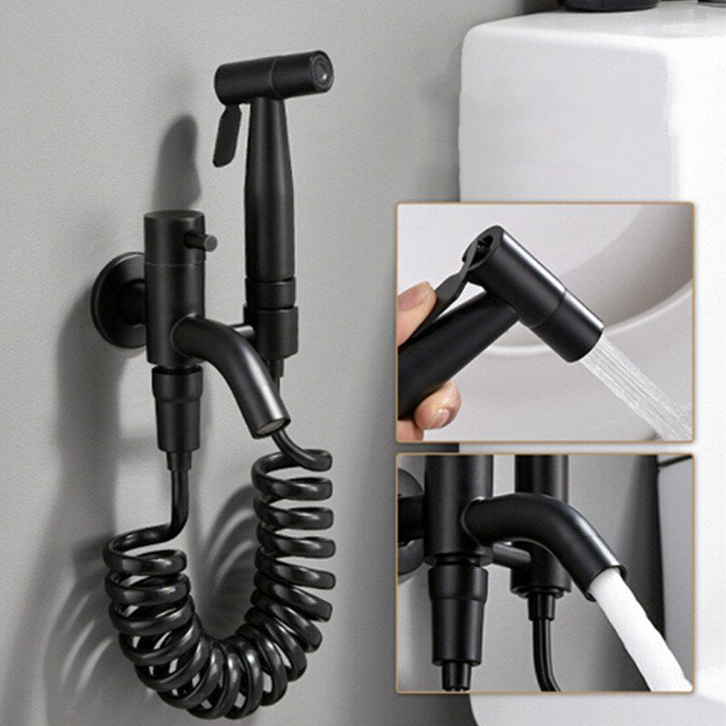 Stainless Steel Handheld Bidet Sprayer for Toilet Diaper Bidets Attachment Dual Function Shattaf with Hose Cleaning Tools Set