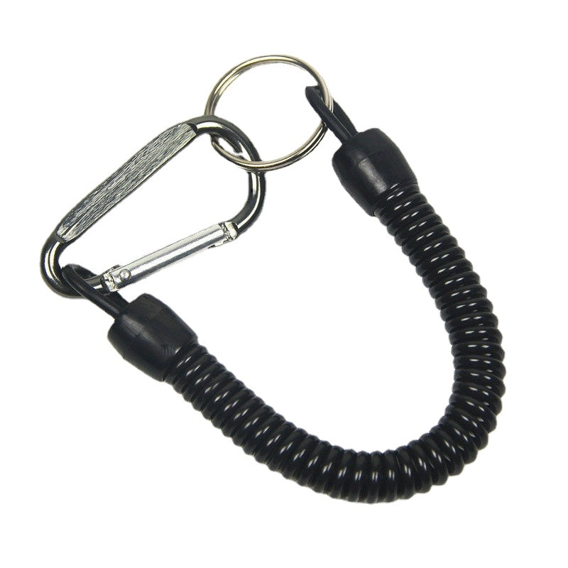 Tactical Lanyard Spring Rope Outdoor Hiking Camping Anti-lost Phone Key Chain Molle Military Backpack Attactment Spring Strap
