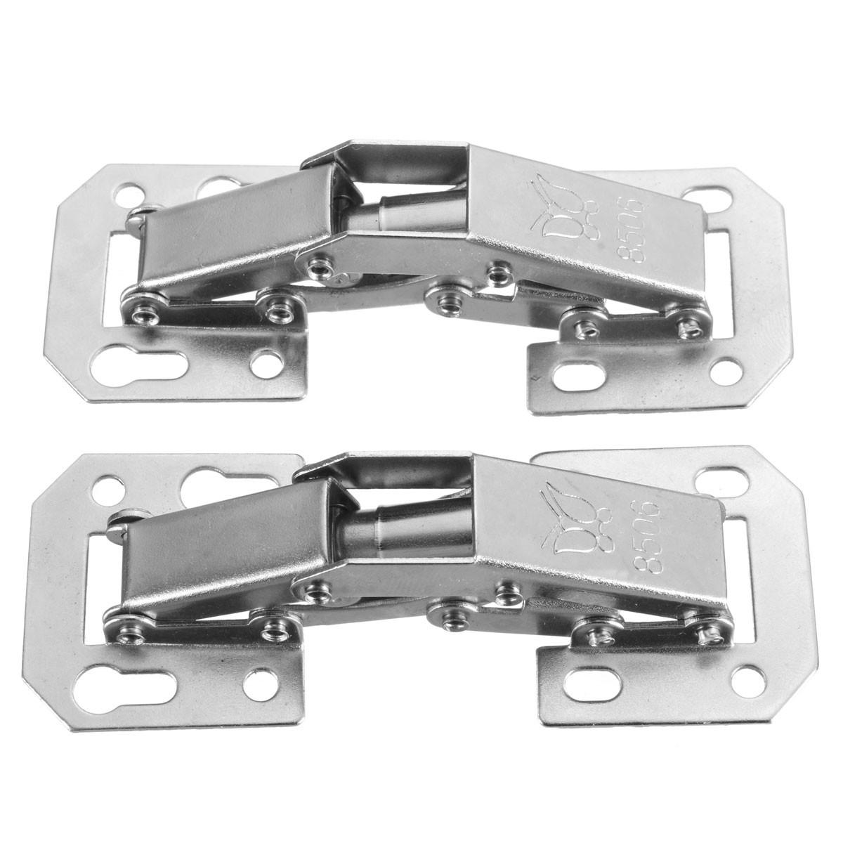 2pcs Cabinet Bridge Hinge Cupboard Door Hinge 90 Easy Mount Concealed Cabinet Kitchen Cupboard Sprung Door Drawer Hinges