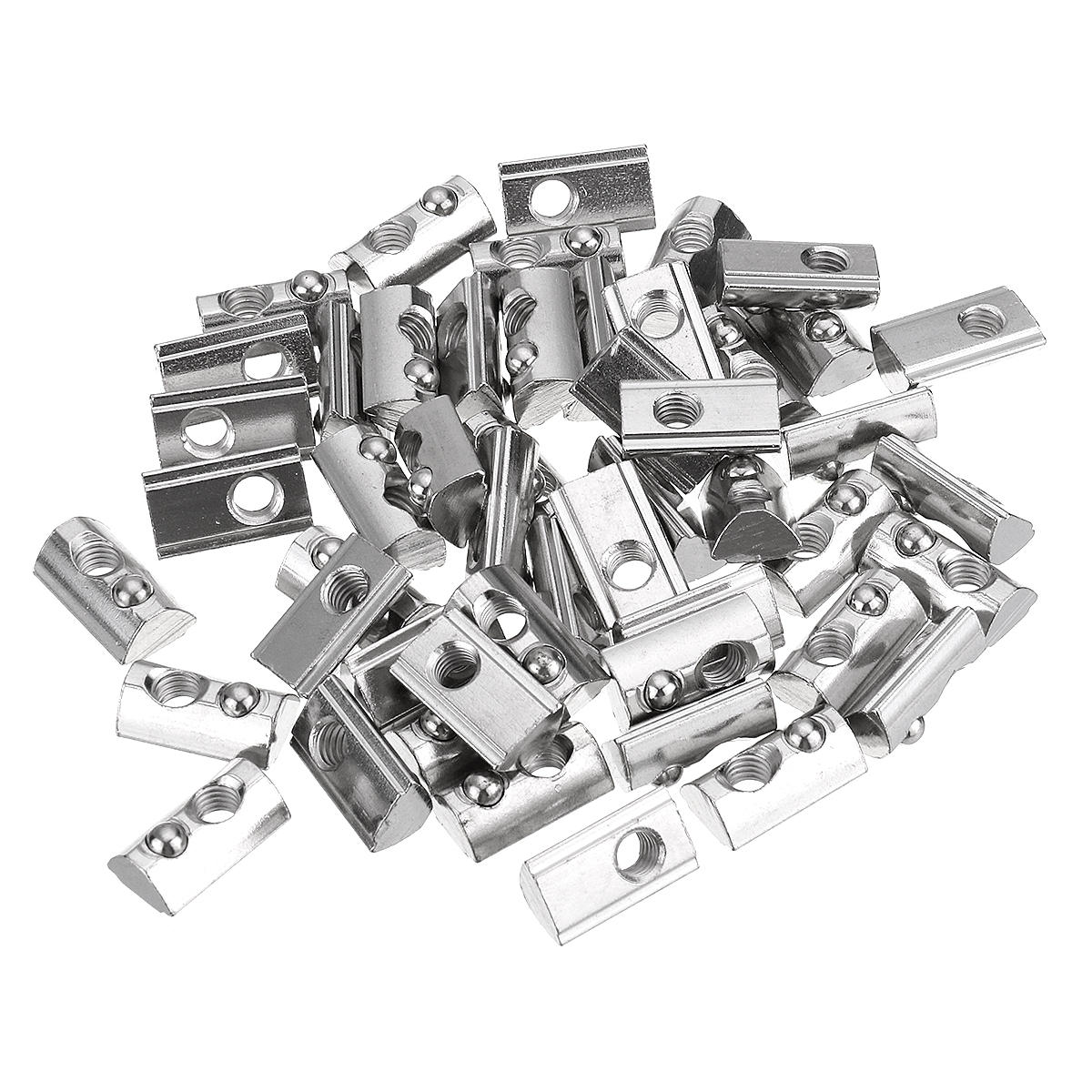 50pcs 40 Series T Slot Elastic Nut Round Roll Spring Nut for 40 Series Aluminum Profile