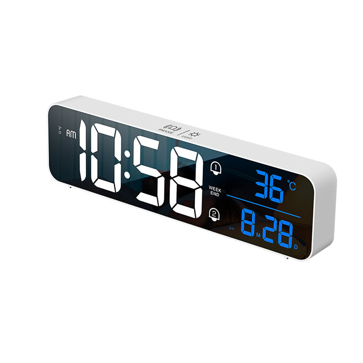 LED Digital Alarm Clock Watch Table Digital Snooze USB Wireless Mirror Clocks for Bedrooms