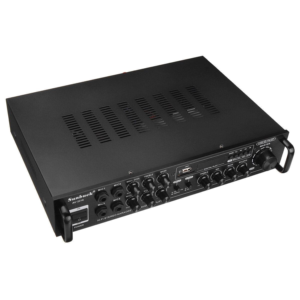 Audio Power Amplifier AC 110V 220V DC12V Bluetooth Karaoke Hi-Fi Home Theater for Car