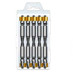 10Pcs S2 Alloy Steel Magnetic Cross Screwdriver Bit High Hardness Electric Strong Screwdriver Magnetic Ring Bit Set