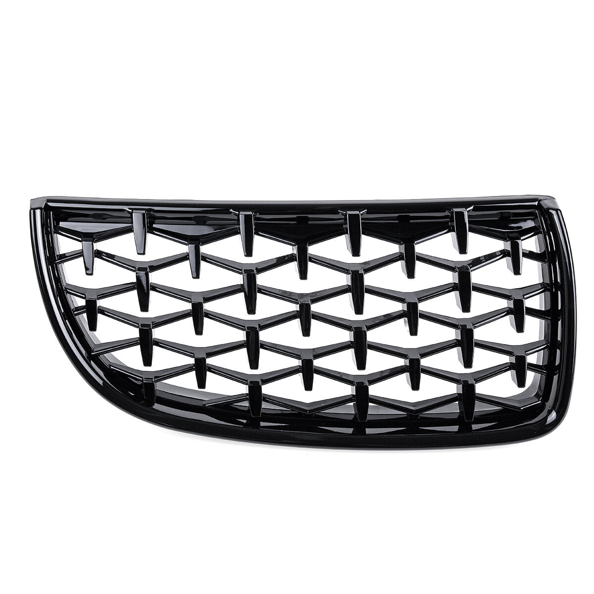 Front Bumper Hood Grille Eyelids Dual Slat Diamond Style Glossy Black For BMW 3 Series