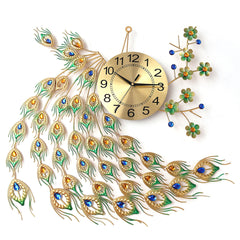 Simple European Style Creative Living Room Bedroom Wall Clock Art Peacock Wall Clock
