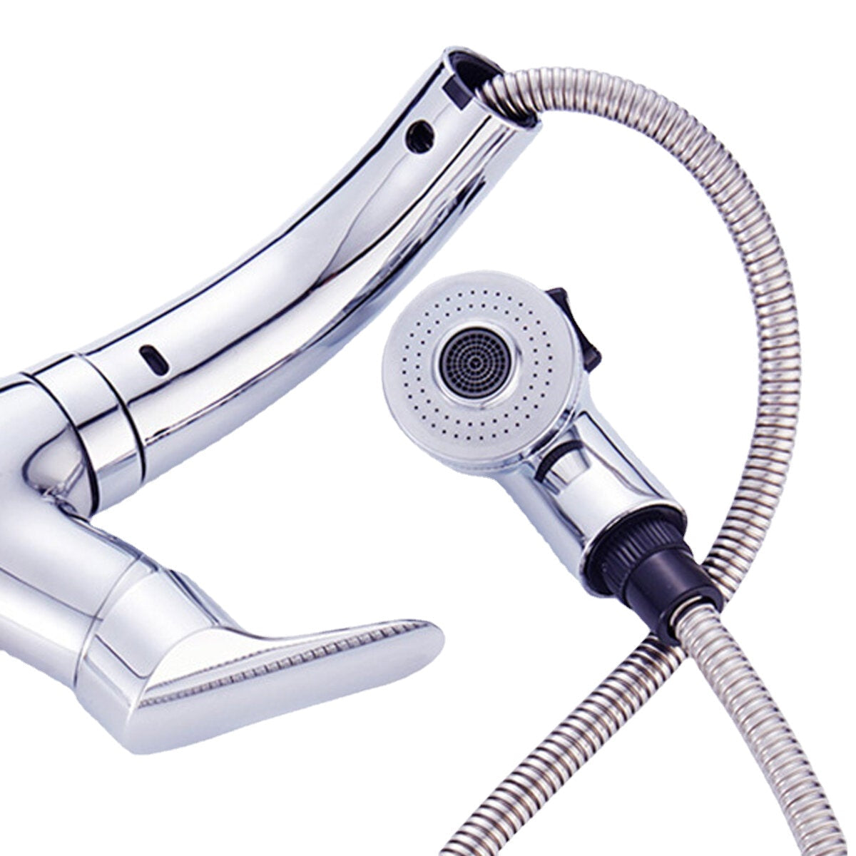 Zinc Alloy Pull Out Faucet Mixer Taps 360Swivel Spout Spray Kitchen Bathroom Sink Basin Brass