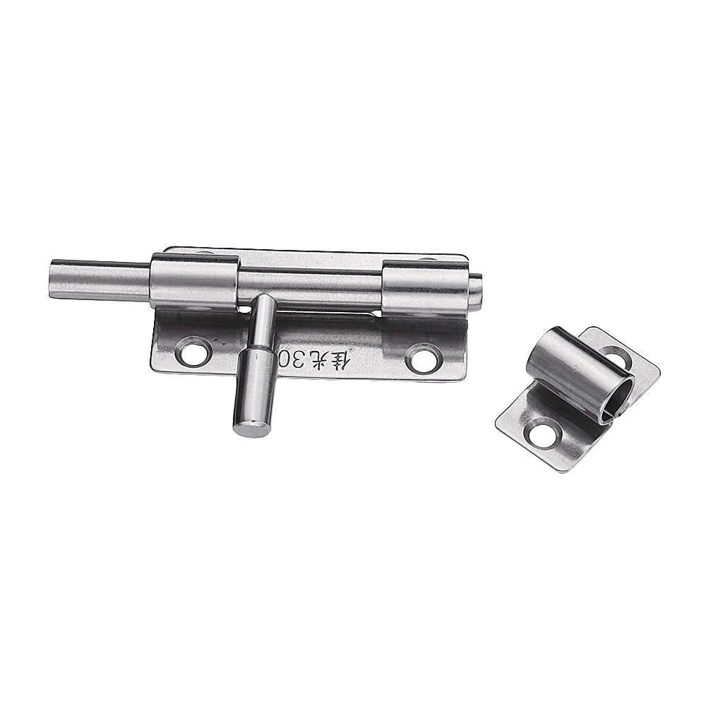 Stainless Steel Door Latch Sliding Lock Barrel Bolt Hasp Staple Gate Safety Lock with Padlock Hole