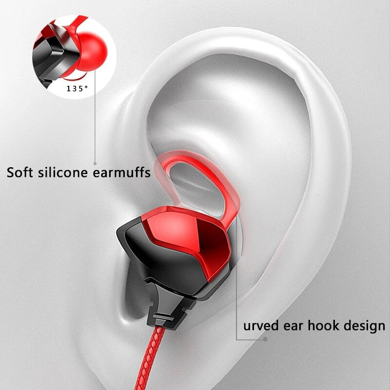 Wired In-ear Music Earphone Noise Reduction Gaming Earpiece with Mic Volume Control In-ear Gaming Headset
