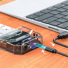 2.5" SATA SSD HDD Docking Station Type-C to SATA Hard Drive Enclosure Transparent 5Gbps Hard Drive Case