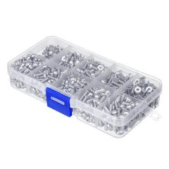 M3SH9 700Pcs M3 304 Stainless Steel Machine Screw Hex Socket Flat&Button Head Bolt Assortmen