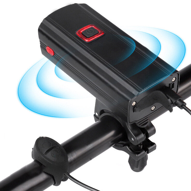 5-Modes 2*T6 LED USB Charging Bicycle Headlights 6-Horns Sounds Waterproof Bike Front Light For MTB Rode Electric Bike