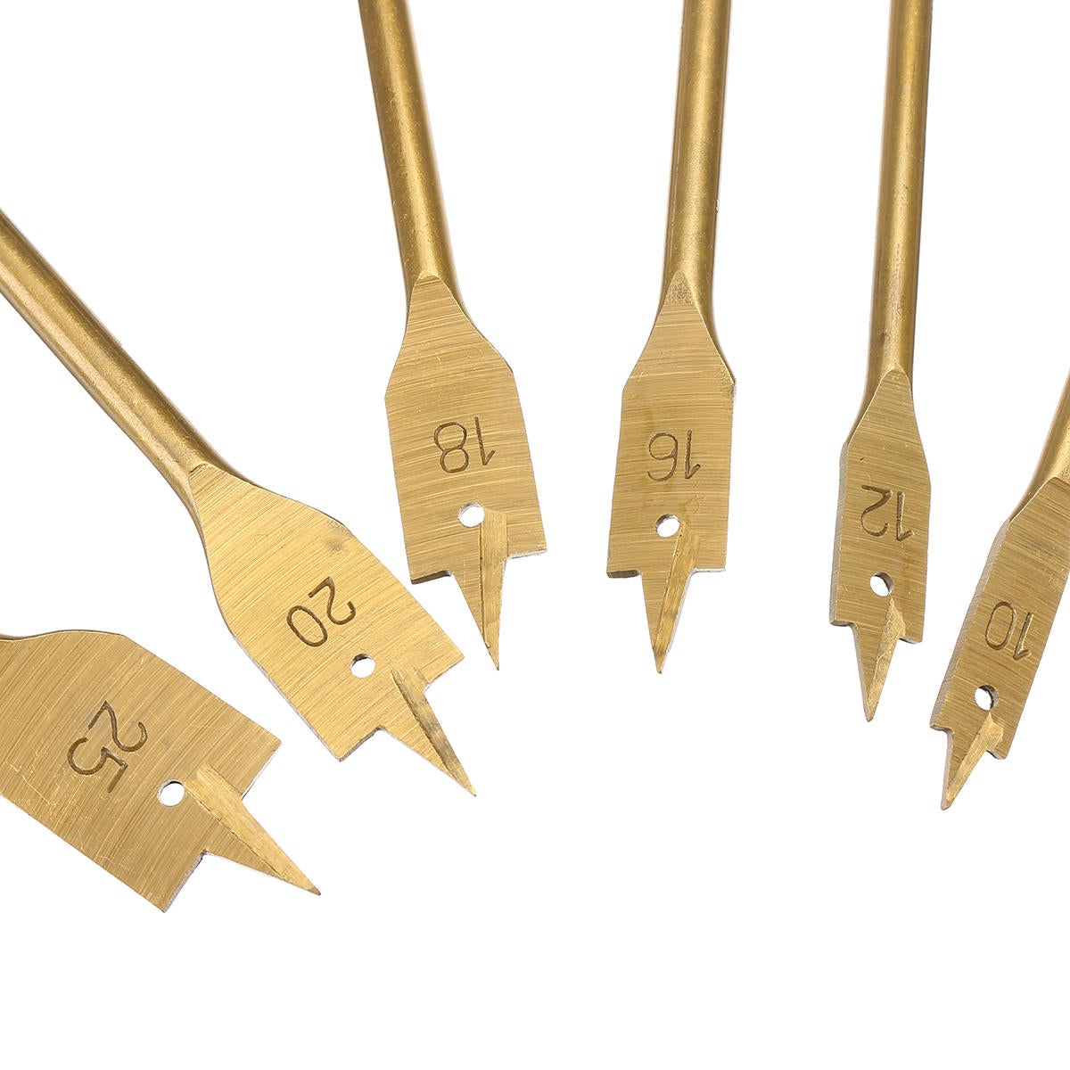 6pcs 10-25mm Flat Spade Wood Drill Hex Shank Woodworking Bit
