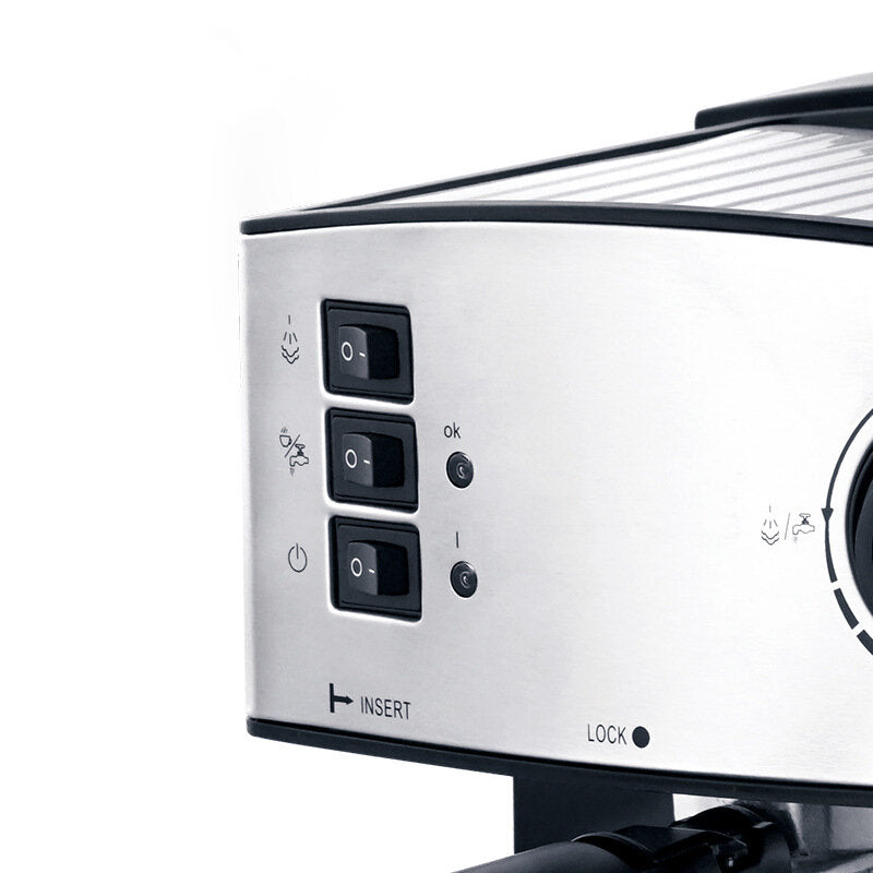 Automatic Small Multi-Function Coffee Machine 850W 5 Cups Steam Double Cup Milk Frothed Espresso