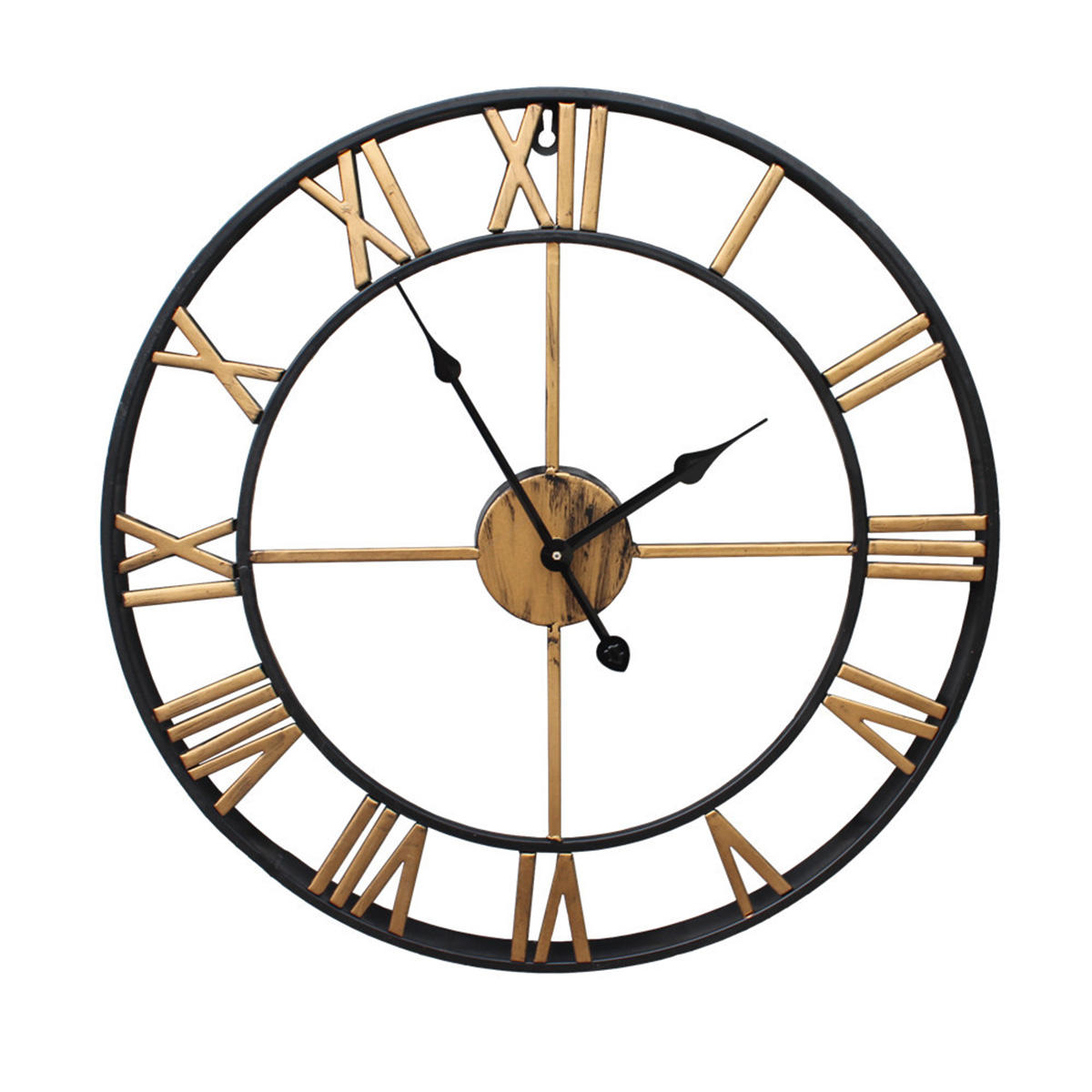 45cm Large Wall Clock Big Roman Numerals Giant Open Face Metal For Home Outdoor Garden
