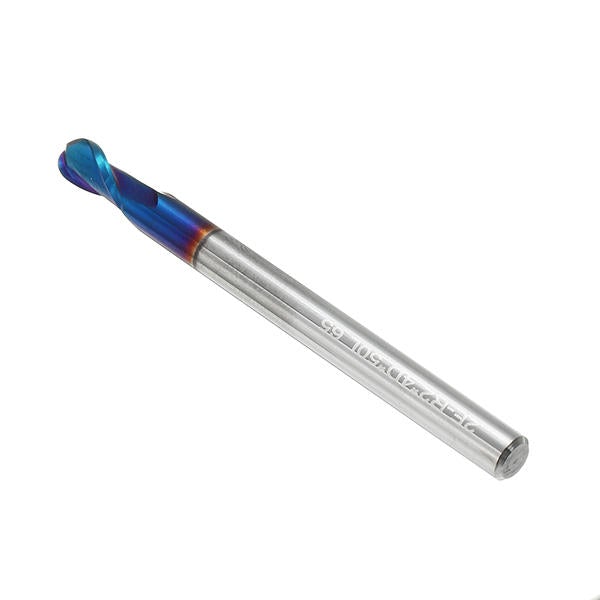 R0.5-R3 2 Flutes Tungsten Carbide End Mill HRC65 NACO Coated Ball Nose Cutter