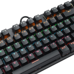 Wired Mechanical Keyboard 87 Keys Hot Swappable Blue Switch Suspended Keycaps RGB Backlit Gaming Keyboard with Supplement Blue Switches Keycap Puller