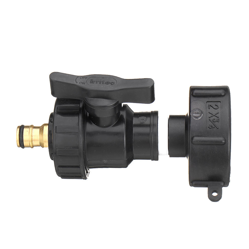 3/4'' Tank Drain Adapter Nozzle Thread Outlet Tap Water Connector Replacement PP Ball Valve Fitting Parts for Home Garden