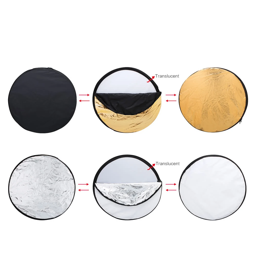 24" 60cm Disc 5 in 1 Multi Portable Collapsible Photography Studio Photo Light Reflector