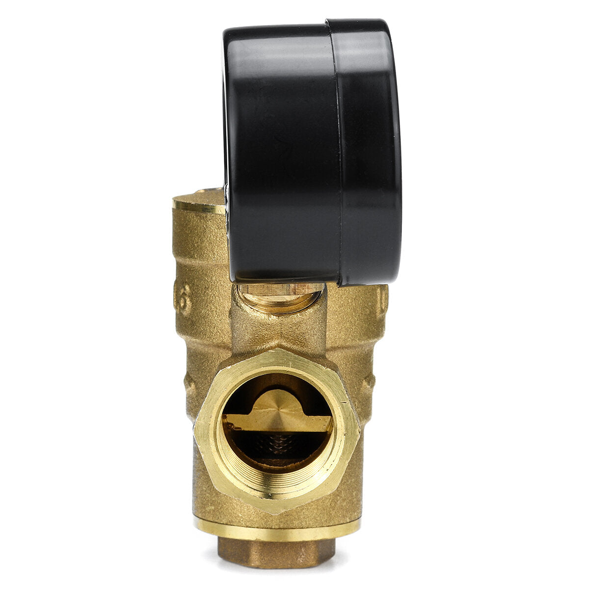 Water Pressure Regulator 16mm Brass Adjustable Reducer DN15 With Gauge Meter