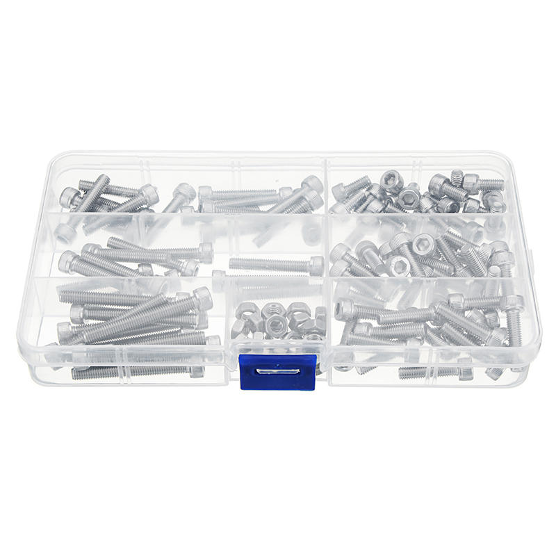 110Pcs M5 Stainless Steel 10-40mm Hex Socket Cap Screw Allen Bolt Assortment Kit