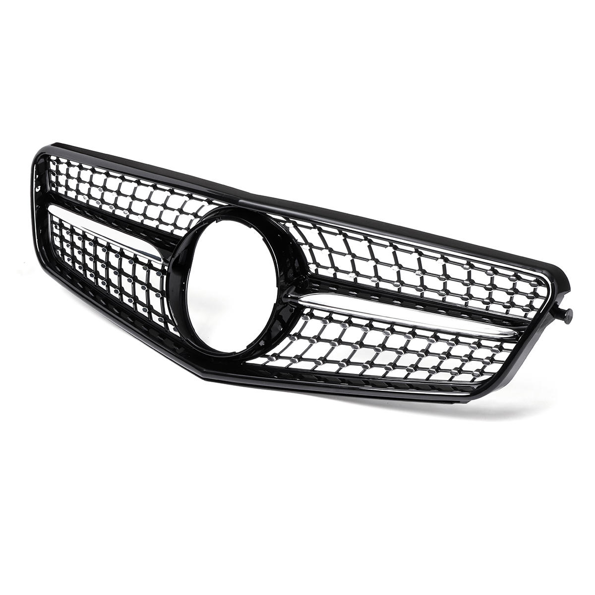 Front Grille Glossy Black Diamond Style For Mercedes Benz C-Class