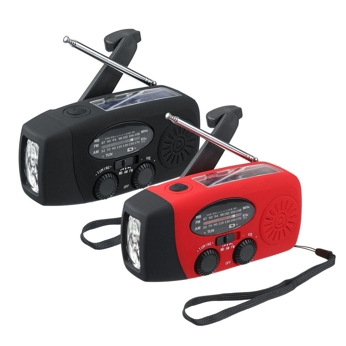 USB Solar Radio LED Emergency Lamp Flashlight Hand Crank Generation Camping Light