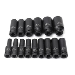 15pcs 1/2 Inch Drive Deep Impact Metric Socket Set 10-32mm Air Garage Socket Wrench Tool
