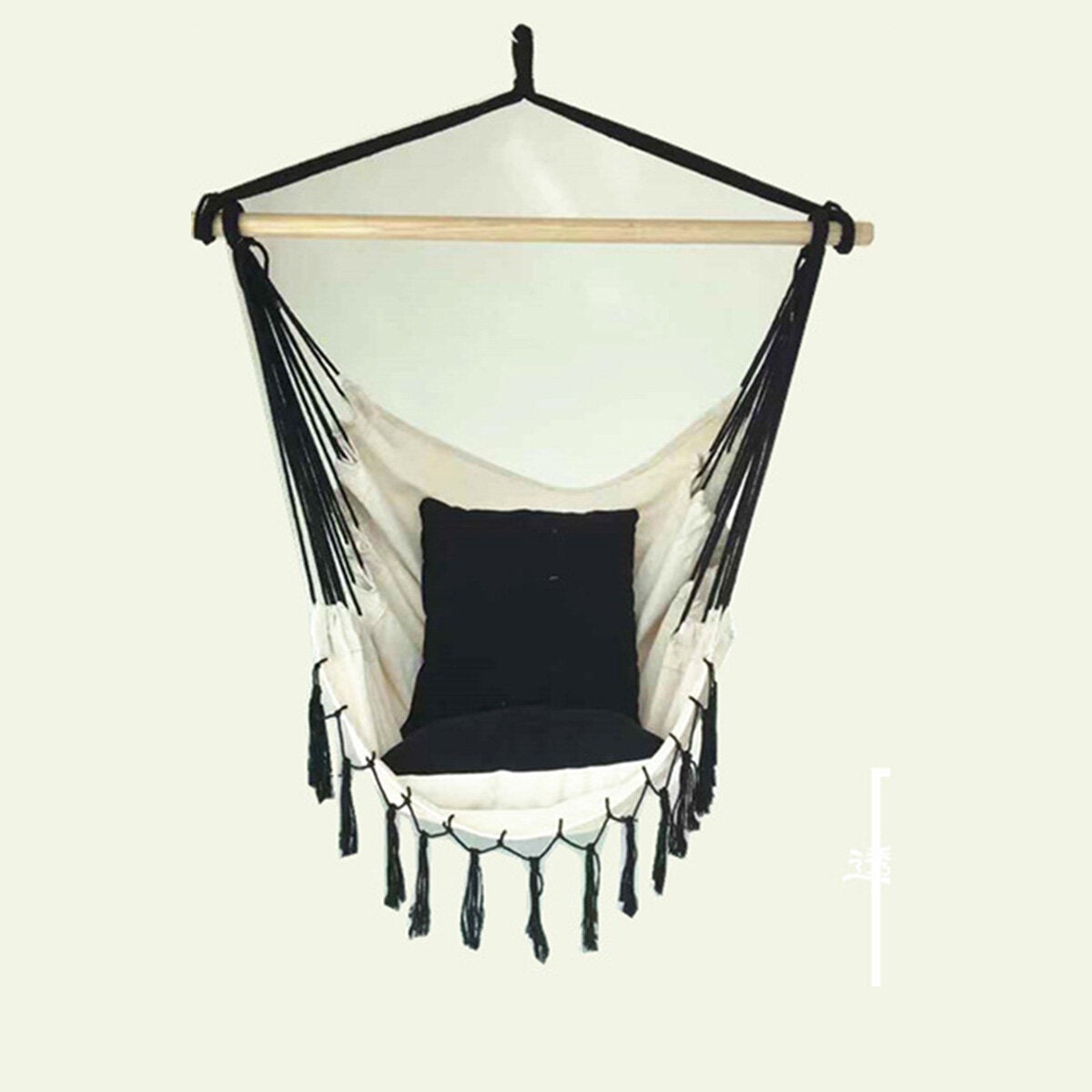 Tassel Hammock Chair With Rod Outdoor Indoor Dormitory Bedroom Yard Travel Camping For Child Adult Swinging Single Safety Chair Hammock