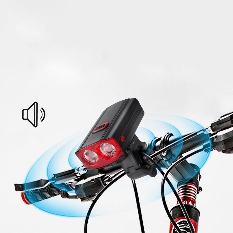 3-in-1 Bike Headlight 5 Modes LED Bicycle Lamp Waterproof 120dB USB Horn 4800mAh with Power Bank Bike Front Light