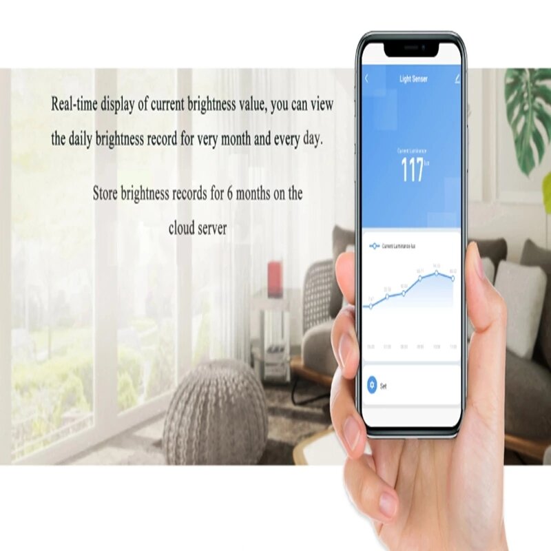 Smart Home WIFI Illumination Sensor Gateway Smart WiFi Brightness Sensor Work with Smart Life Tuya APP