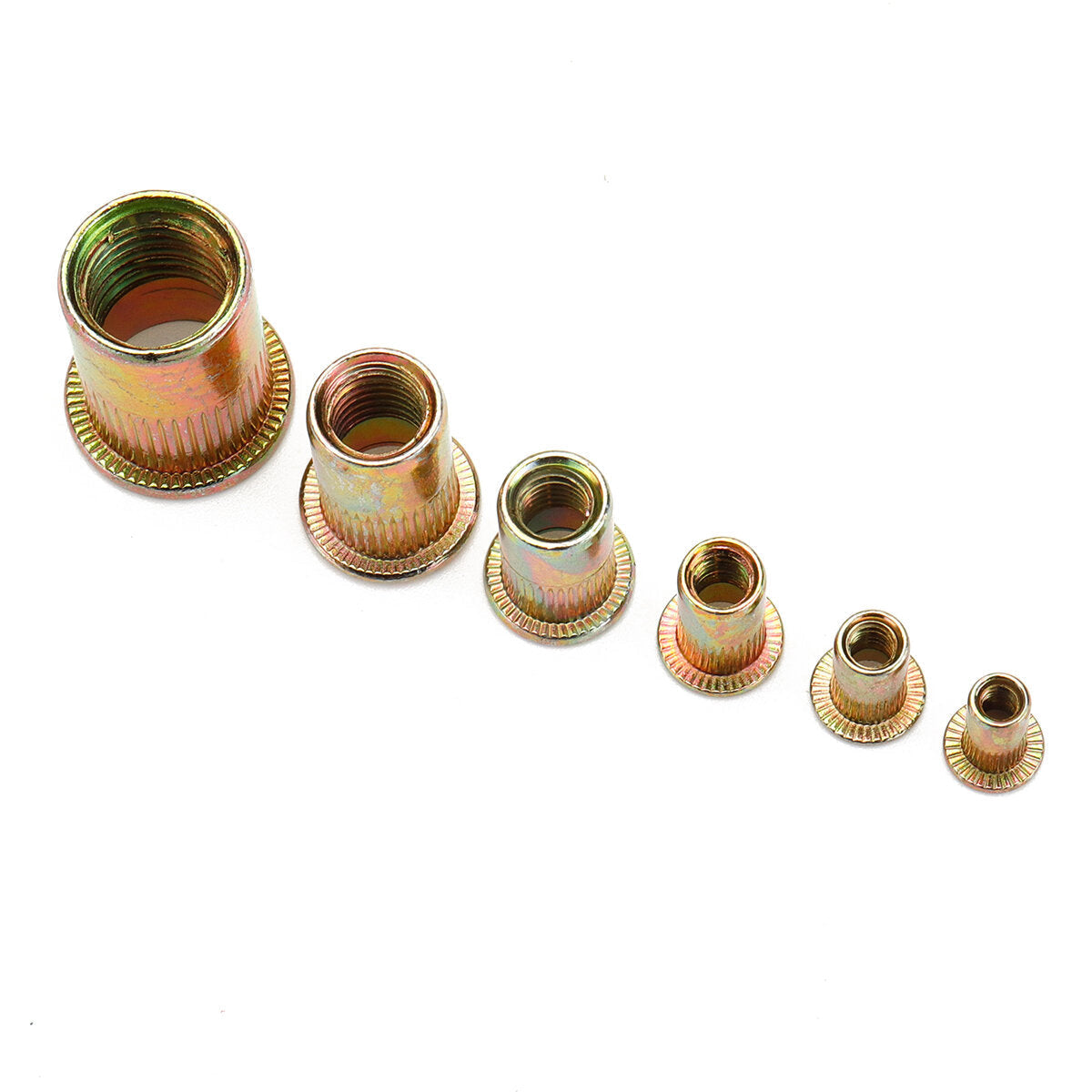 165PCS M3 M4 M5 M6 M8 M10 M12 Mixed Zinc Plated Carbon Steel Rivet Nut Insert Nuts Assortment Kit