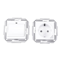 WiFi Smart Light Wall Switch Socket Outlet + 1 Gang Push Button Switch DE EU Tuya Wireless Remote Control Work with Alexa Google Home