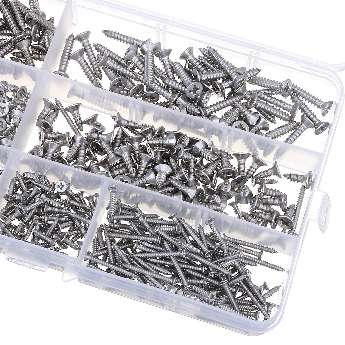 600Pcs M2.2/M2.9/M3.5 Stainless Steel Pozi Raised Countersunk Self-Tapping Screw