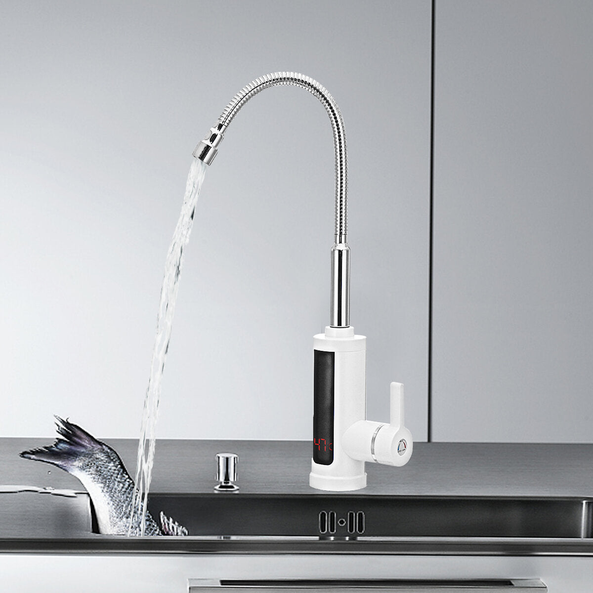 3KW Instant Hot Water Tap Electric Faucet Heater Kitchen Temperature Display
