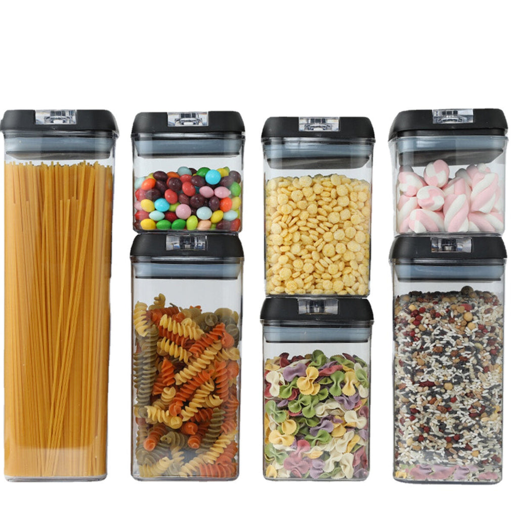 Air-Tight Food Storage Container for Cereals Easy Lock Sealed Jar Plastic Transparent Milk Powder Grains Candy Kitchen Organizer