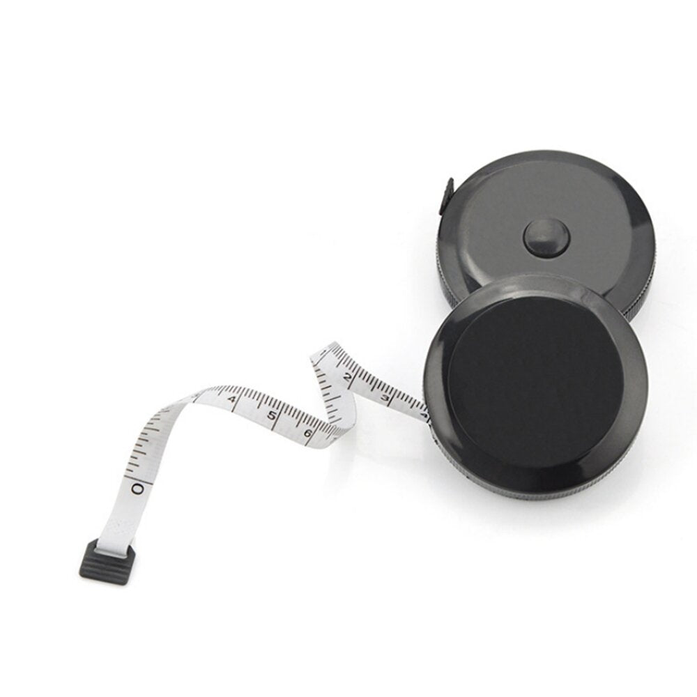 1.5M Round Tape Measure Ruler Automatic Telescopic Ruler PVC Black Tape Measure for Home Office Stationery Supplies