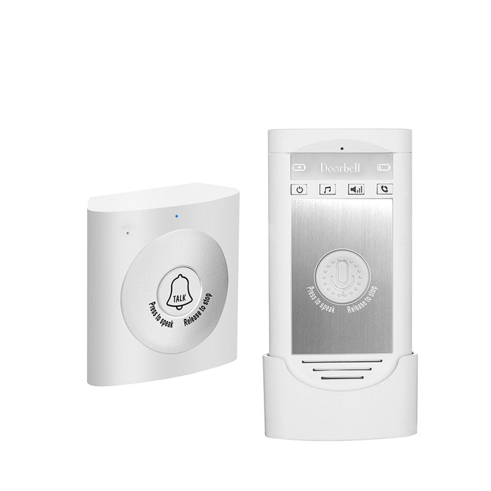 2-way Talk Monitor Wireless Voice Intercom Security Doorbell Indoor Unit Receiver with Outdoor Unit Button For Smart Home