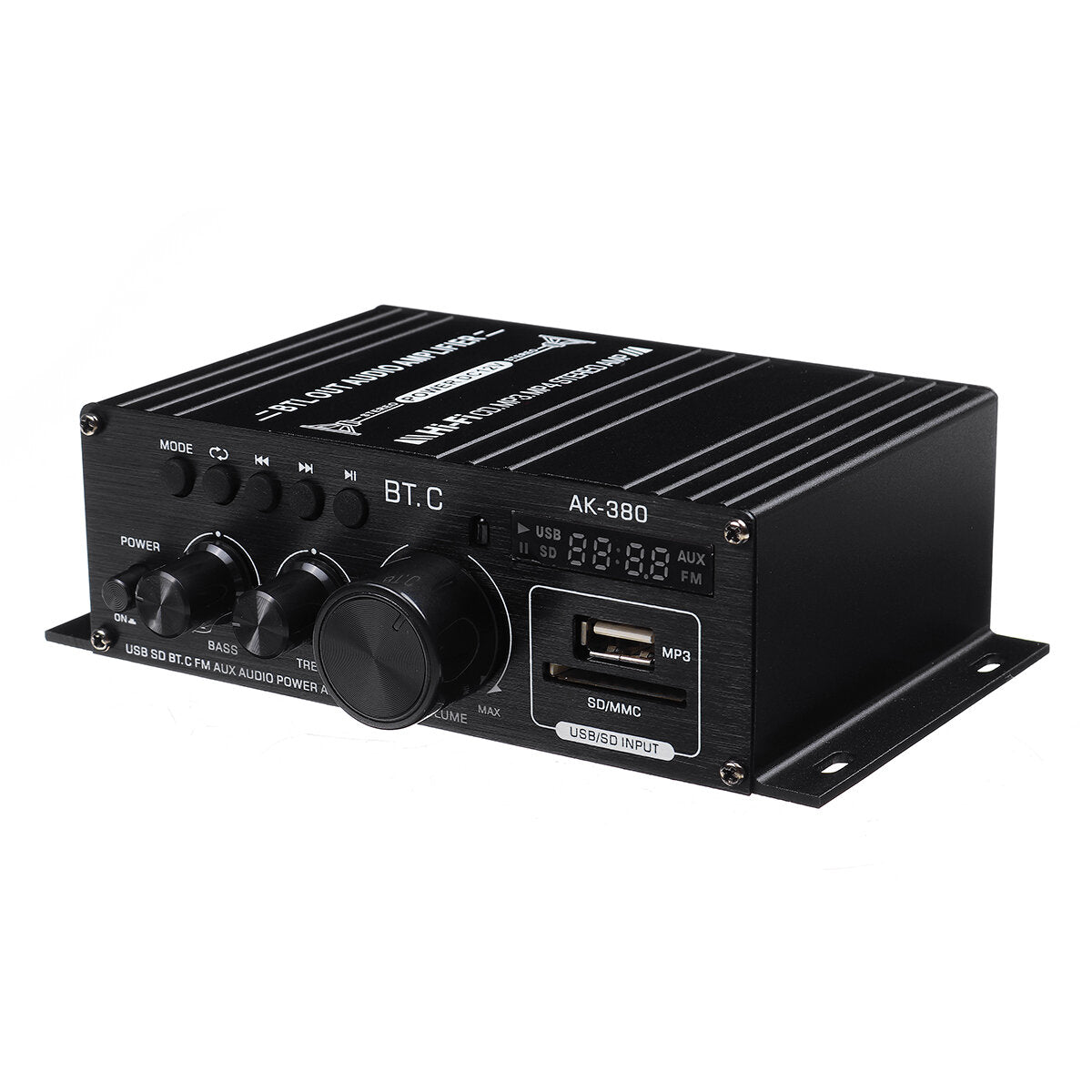 12V 40W+40W Bluetooth Car Home 12V/220V Power Amplifier Hi-Fi Audio Stereo Amp