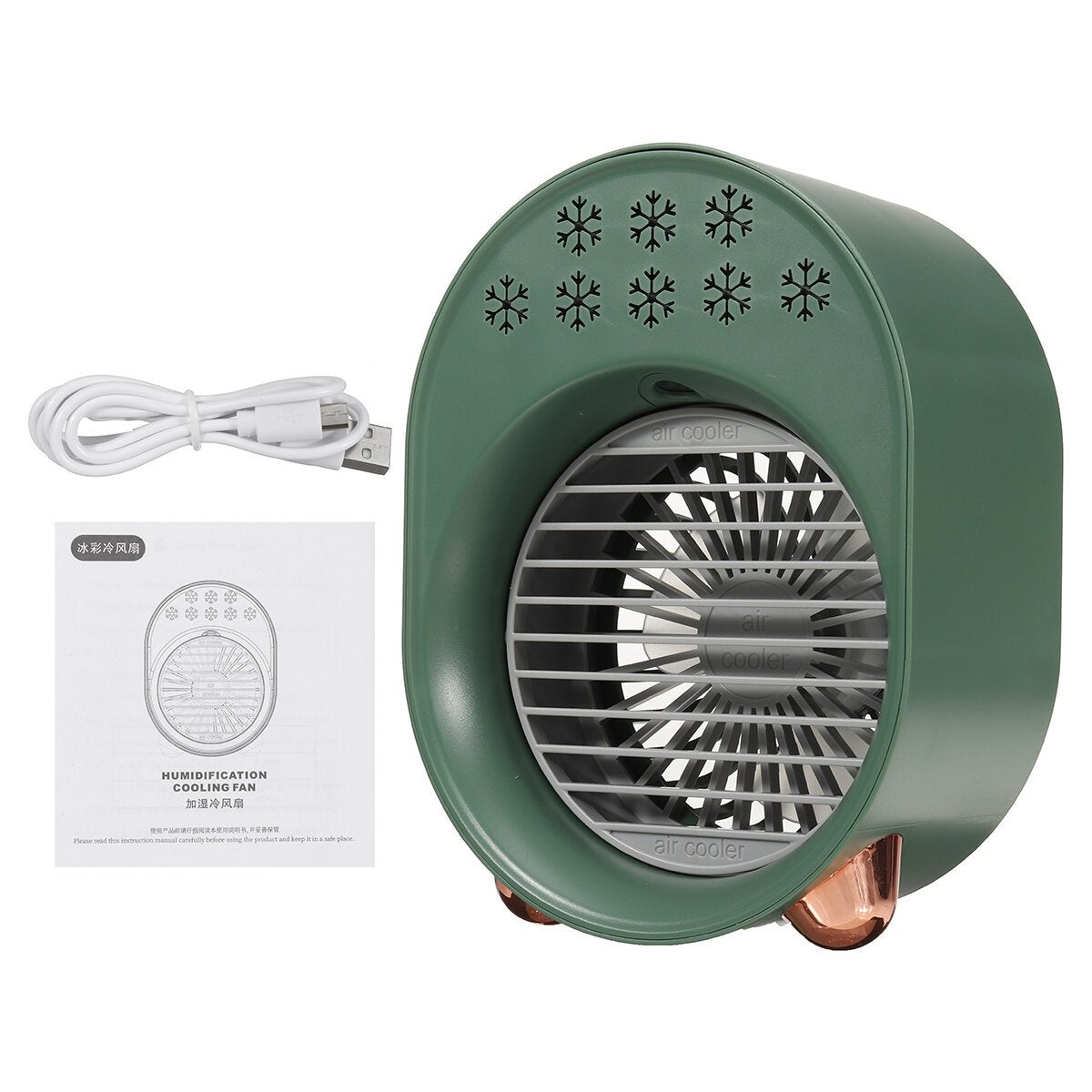 Mini Air Conditioner Portable USB Fan Air Cooler Humidifier 3 Speed Adjustable 6 Color Light Conditioning Purifier