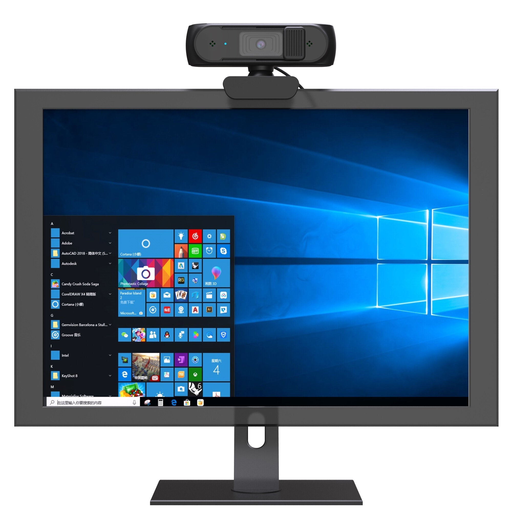 Wired Computer Webcam 1080P 5MP Auto Focus 360 Degree Rotatable Webcam With Privacy Cover Design For Video Calling Meeting