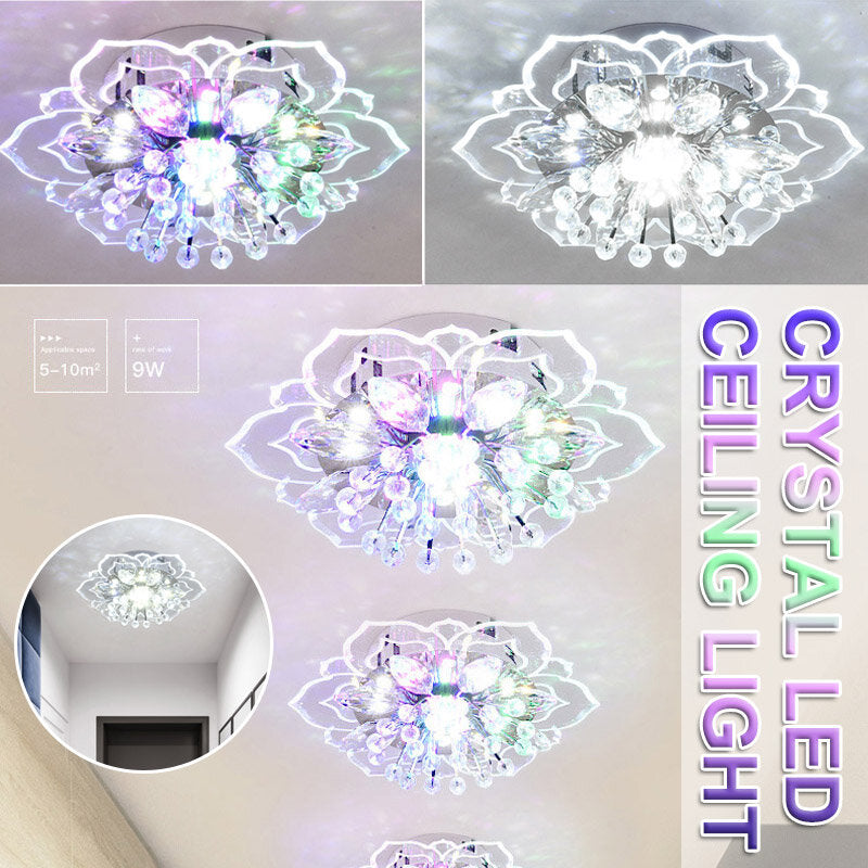 Modern Crystal LED Ceiling Light Fixture Pendant Lamp Lighting Chandelier 9W New