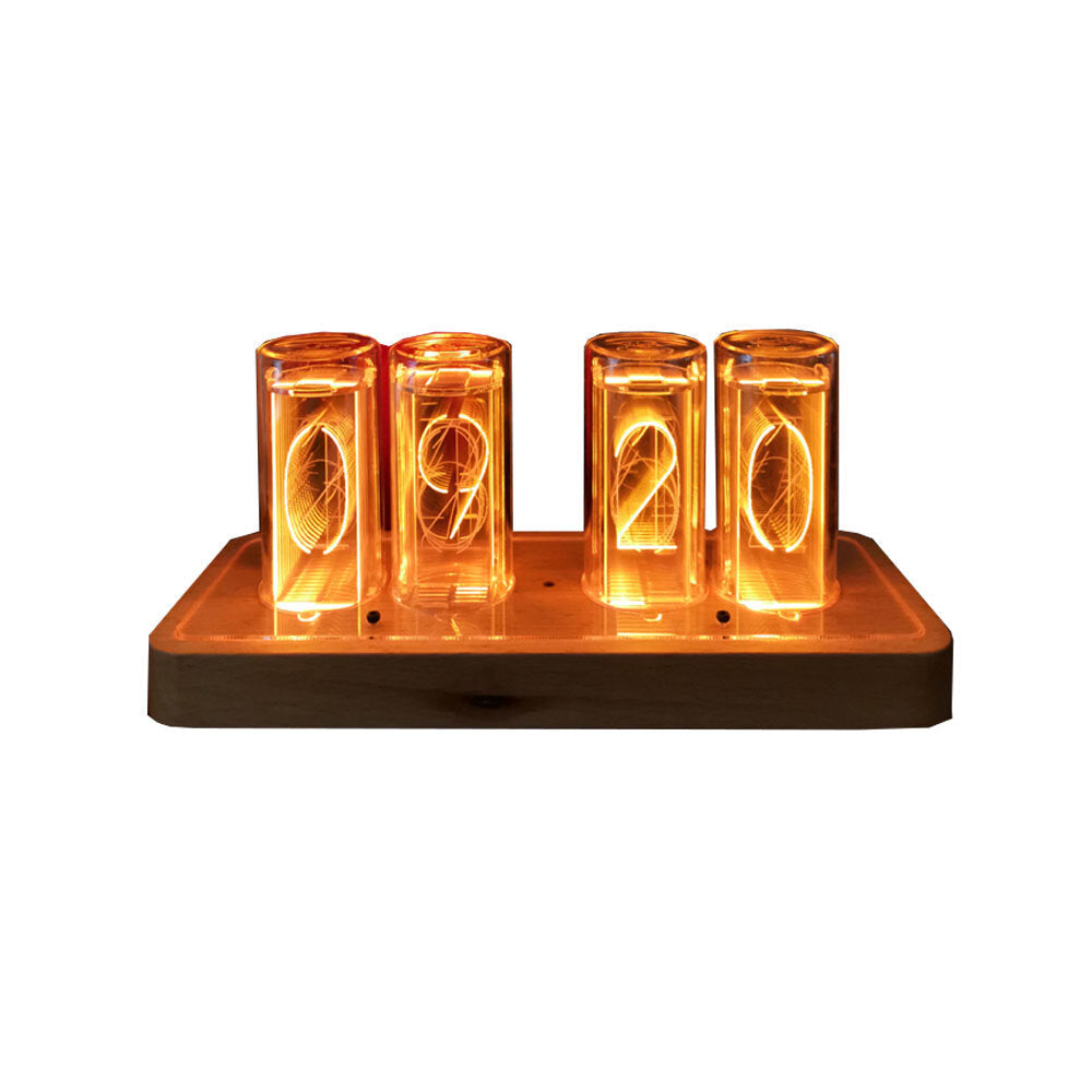 Time Tube Glow Tube Quasi-glow Tube Clock LED Digital Solid Wood Chinese Night Light Bar Atmosphere Light Brightness Adjustable