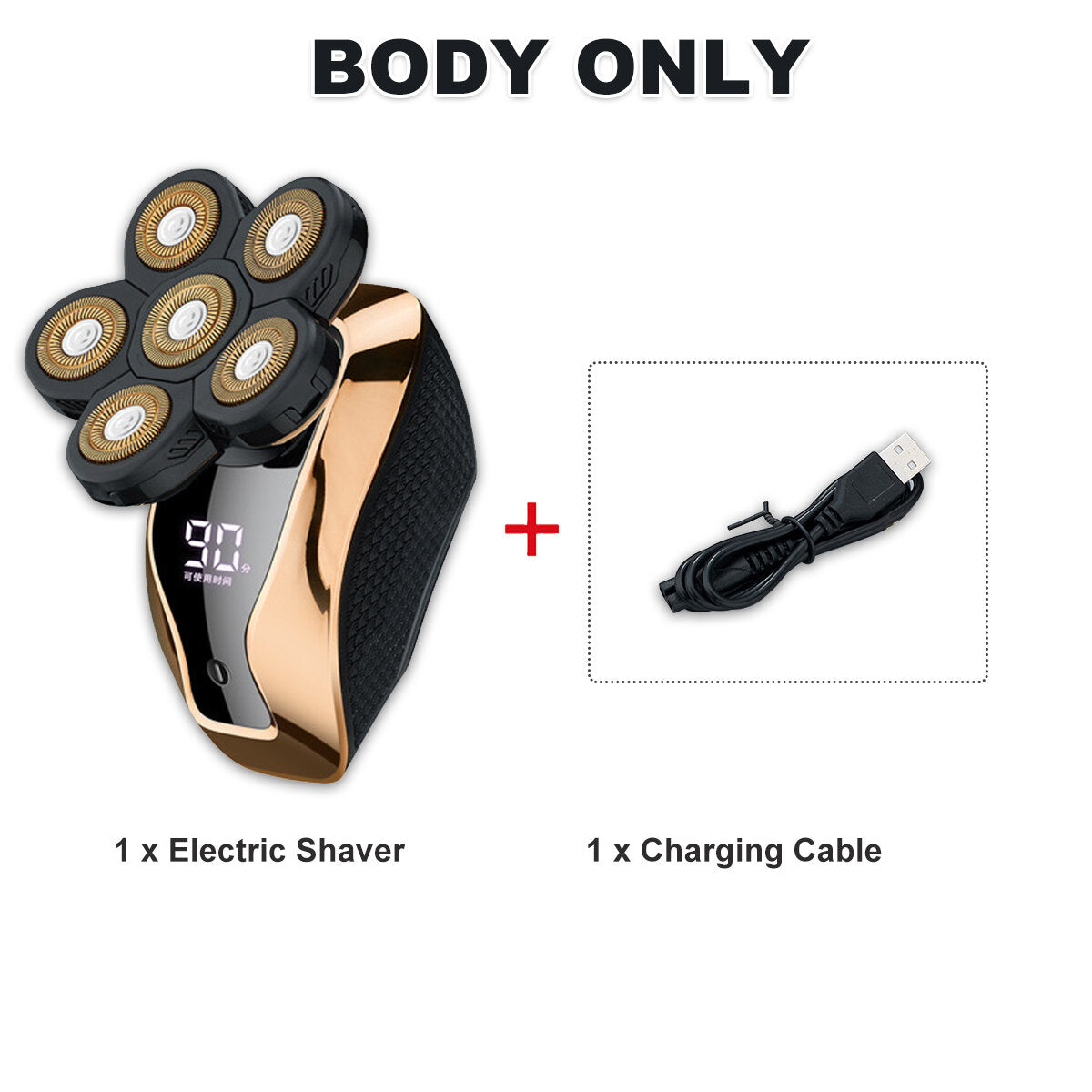 6D Electric Shaver LED USB Rechargeable Waterproof Bald Head Shaver Beard Razor