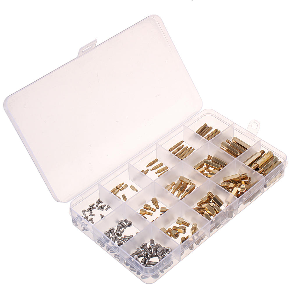 360Pcs M2/M3/M4 Male-Female Female-Female Knurled Brass Round Thread Hex Column Standoff Support Spacer Pillar for PCB Board