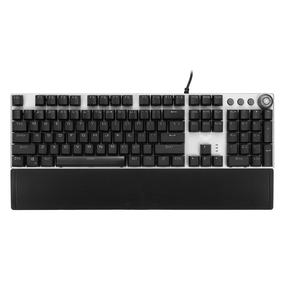 104 Keys Mechanical Keyboard RGB Backlit Punk E-sports Gaming Keyboard Absorbable Hand Rest