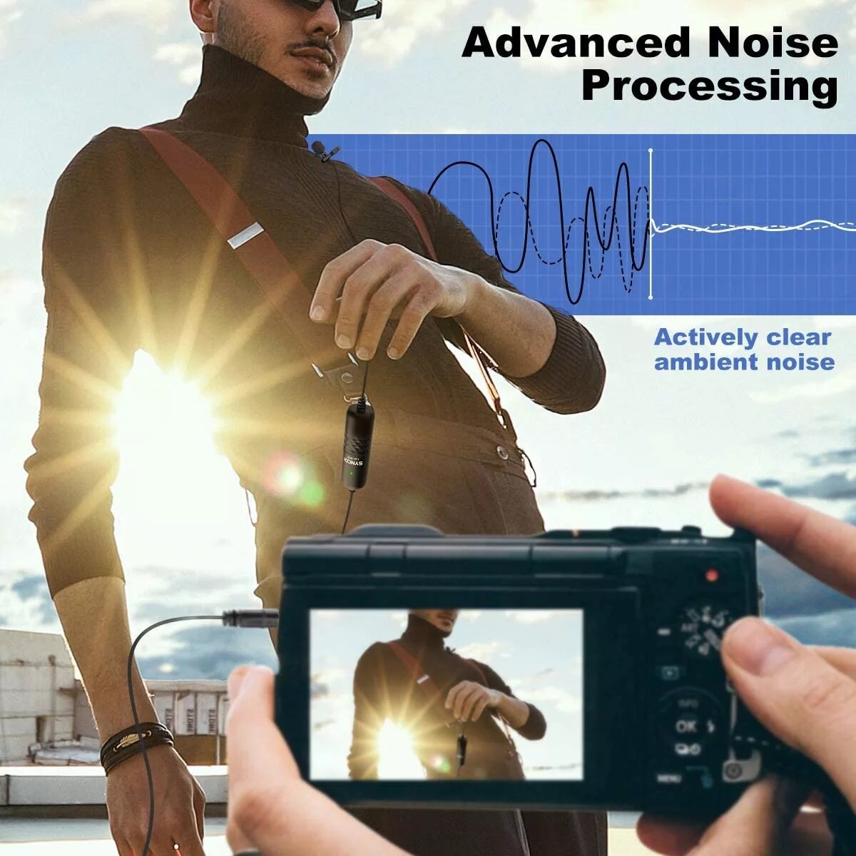 Lavalier Microphone Omnidirectional Condenser 6M Long Cable Lapel Mic for Smartphone Camera Tablet Recording