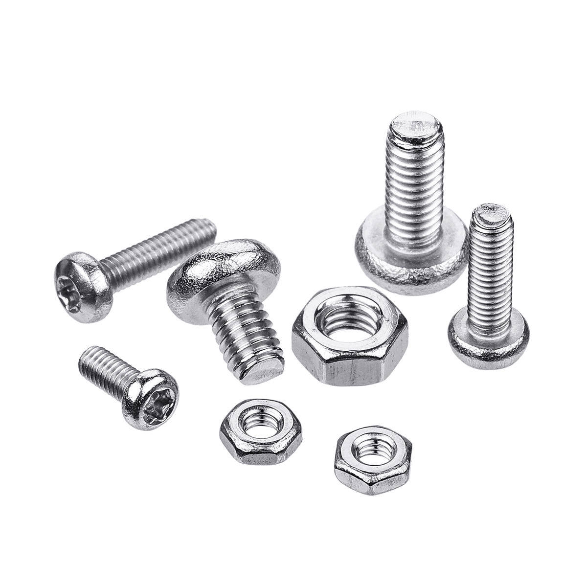 480Pcs M2.5/M3/M4 Torx Machine Screw 304 Stainless Steel Pan Head Bolt Nut Assortment