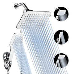 6Pcs 8 Inch Rainfall Shower Head Setting Large Angle-adjustable Set
