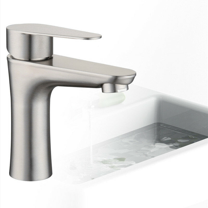 Stainless Steel Bathroom Basin Faucet Single Handle Hole Lead Free Hot And Cold Water Mixer Taps With Hoses