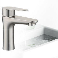 Stainless Steel Bathroom Basin Faucet Single Handle Hole Lead Free Hot And Cold Water Mixer Taps With Hoses